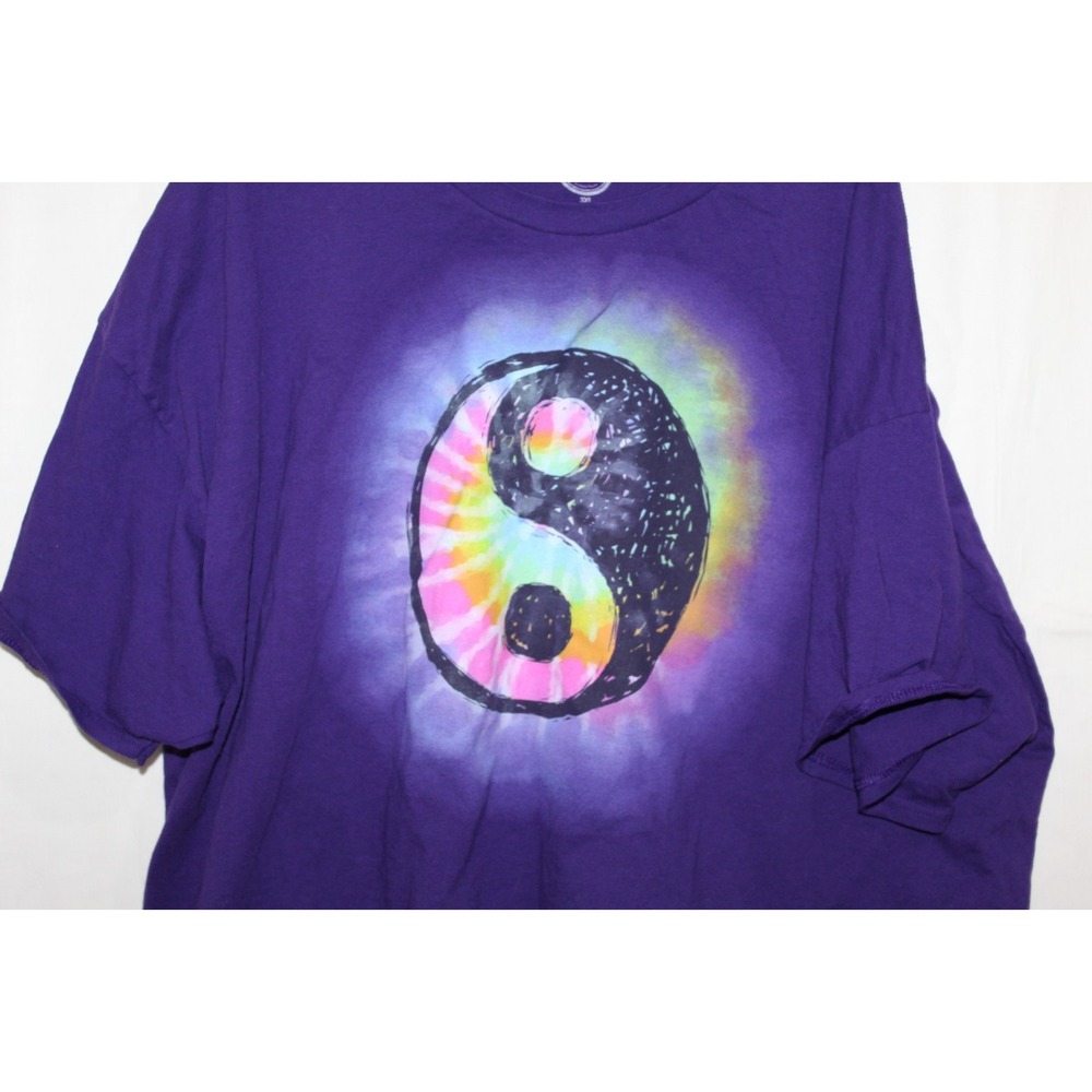 DOM Yin Yang T Shirt Mens 3XL Purple Tie Dye Graphic Streetwear Tee